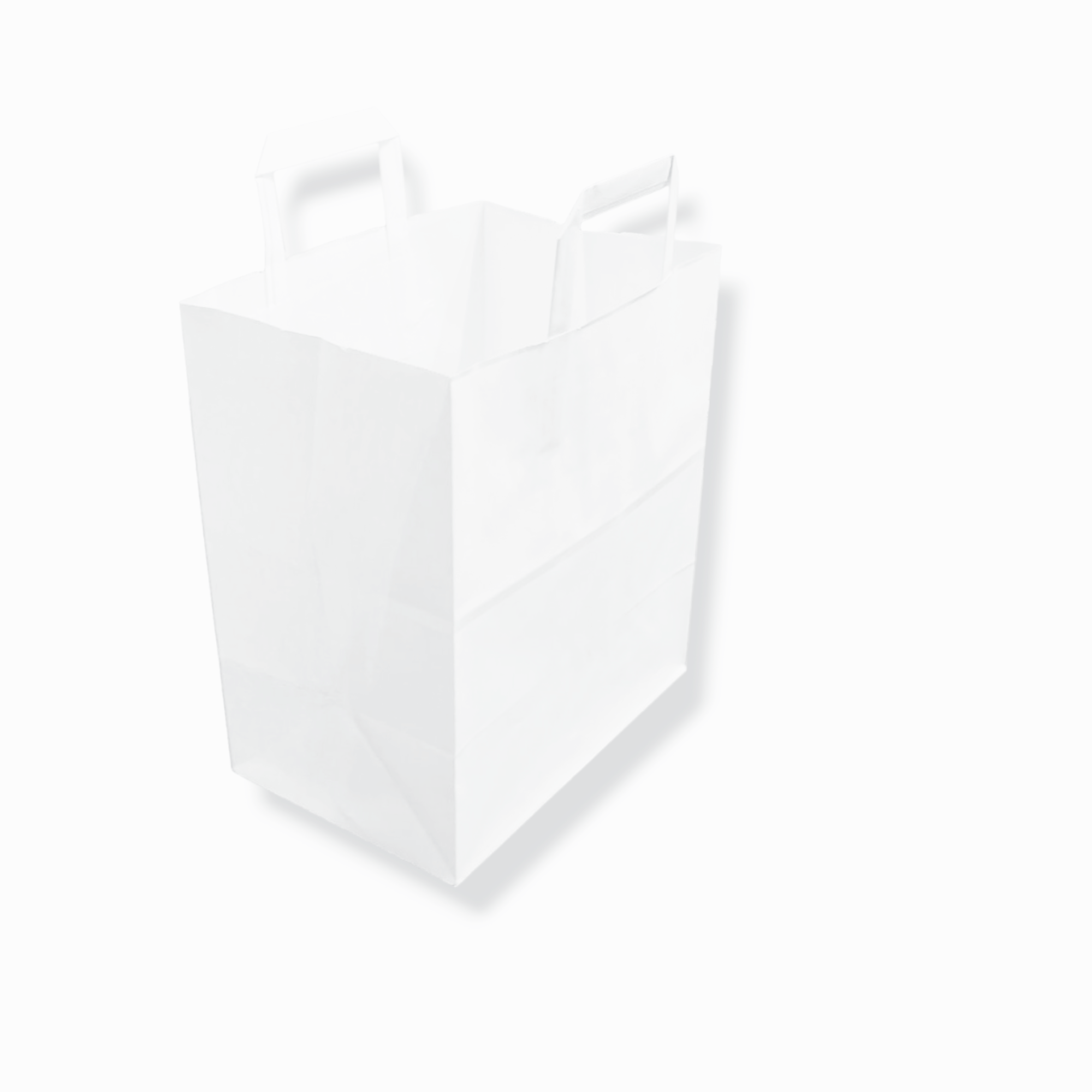 Sac kraft blanc 26+20x28 cm avec poignées plates